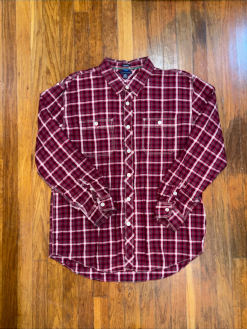 Tommy Hilfiger Maroon Plaid Button-Down Shirt